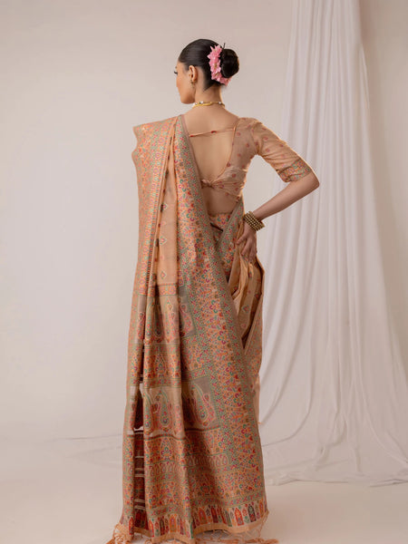 Saba Cotton Peach Saree