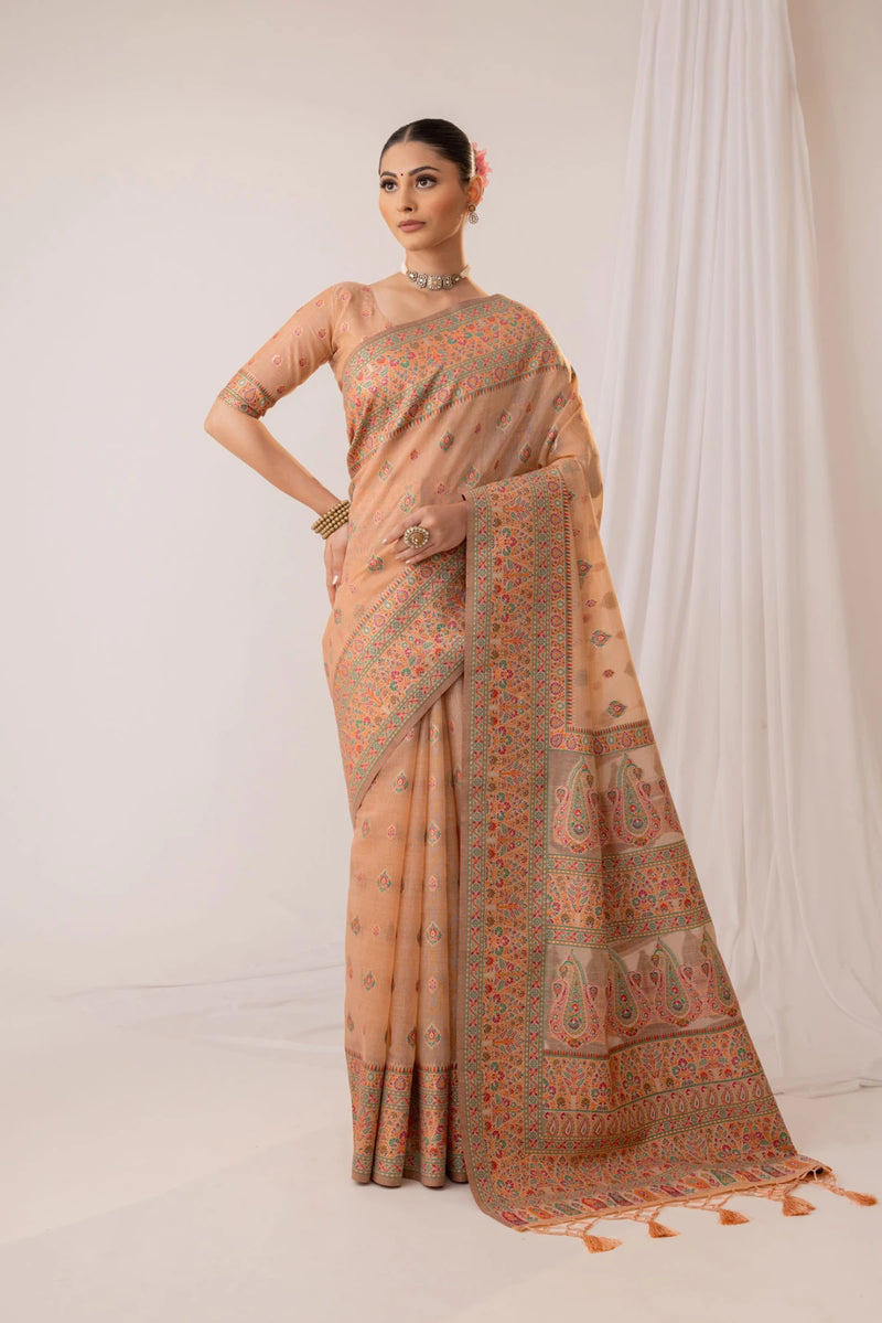 Saba Cotton Peach Saree