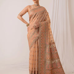 Saba Cotton Peach Saree