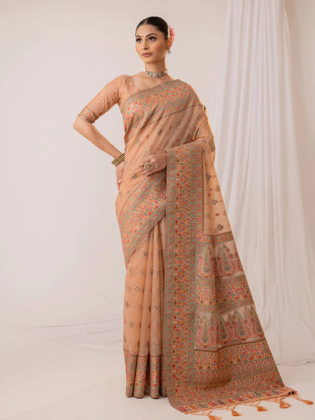 Saba Cotton Peach Saree