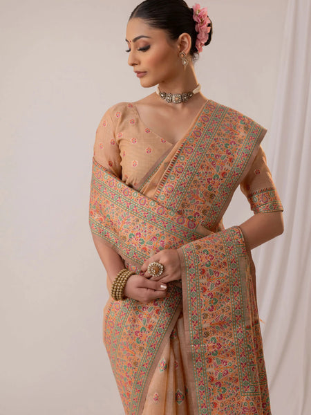 Saba Cotton Peach Saree