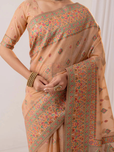 Saba Cotton Peach Saree