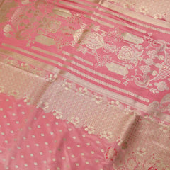 Makhmali Satin Woven Pink Saree