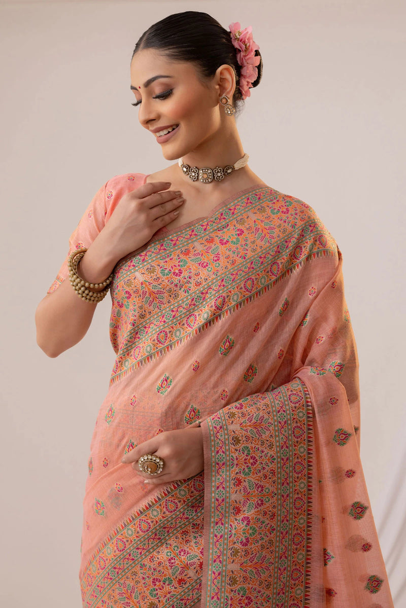 Saba Cotton Pink Saree