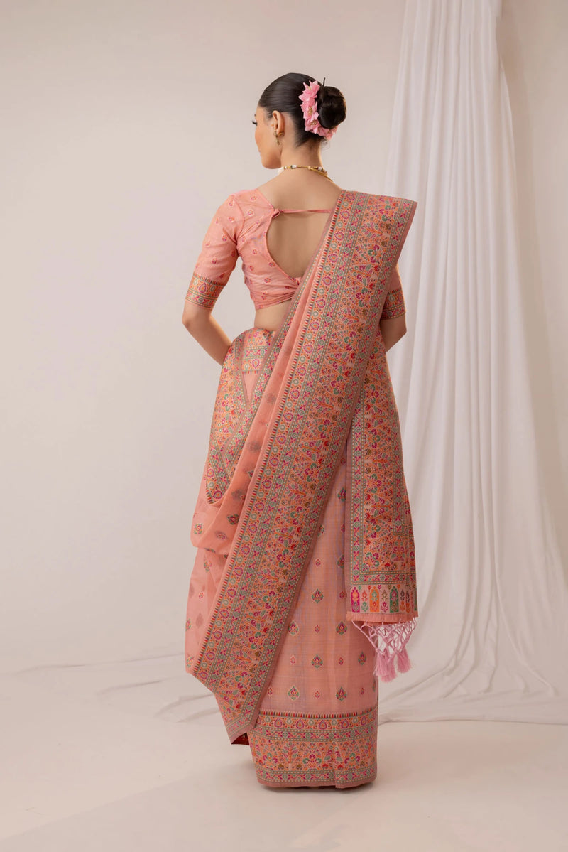 Saba Cotton Pink Saree