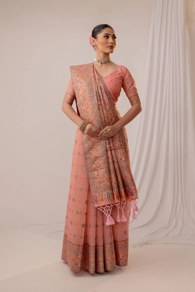 Saba Cotton Pink Saree