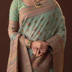 Neer Cotton Blue Saree