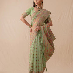 Neer Cotton Green Saree