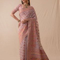 Neer Cotton Purple Saree