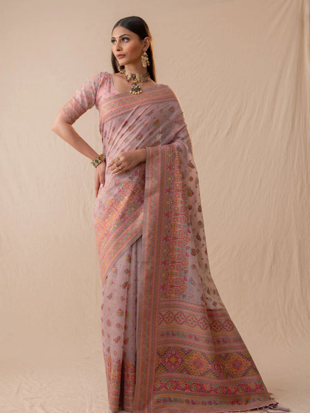 Neer Cotton Purple Saree