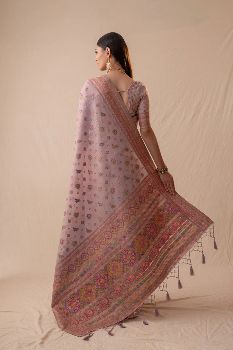 Neer Cotton Purple Saree