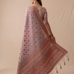 Neer Cotton Purple Saree