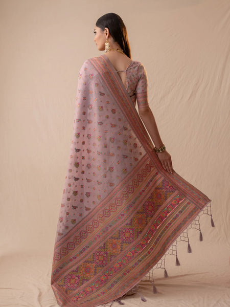 Neer Cotton Purple Saree