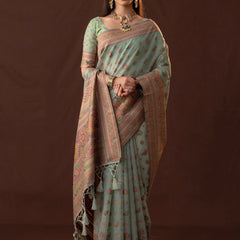 Neer Cotton Blue Saree