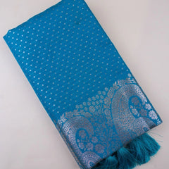 Zari Banarsi Silk Blue Saree