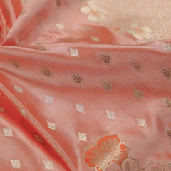 Makhmali Satin Woven Orange Saree