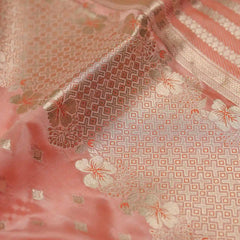 Makhmali Satin Woven Orange Saree