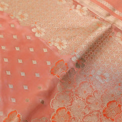 Makhmali Satin Woven Orange Saree
