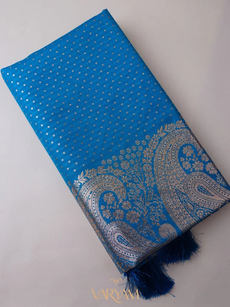 Zari Banarsi Silk Dark Blue Saree