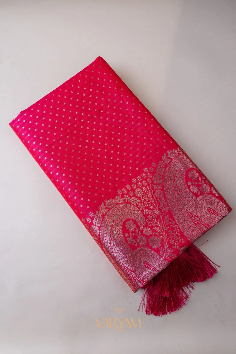 Zari Banarsi Silk Pink Saree