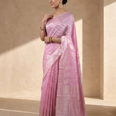 Sia Baby Pink Cotton Saree