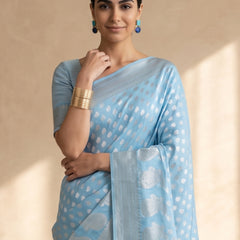 Sia Blue Cotton Saree