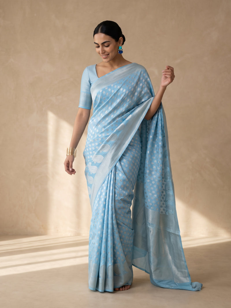 Sia Blue Cotton Saree