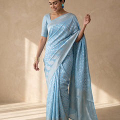 Sia Blue Cotton Saree