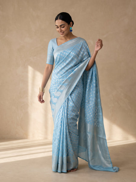 Sia Blue Cotton Saree