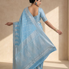 Sia Blue Cotton Saree