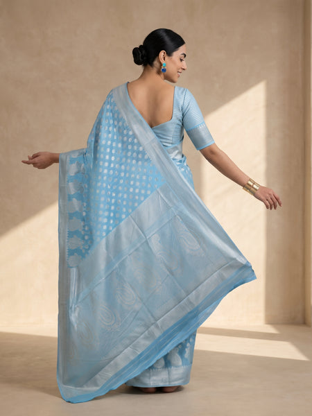 Sia Blue Cotton Saree