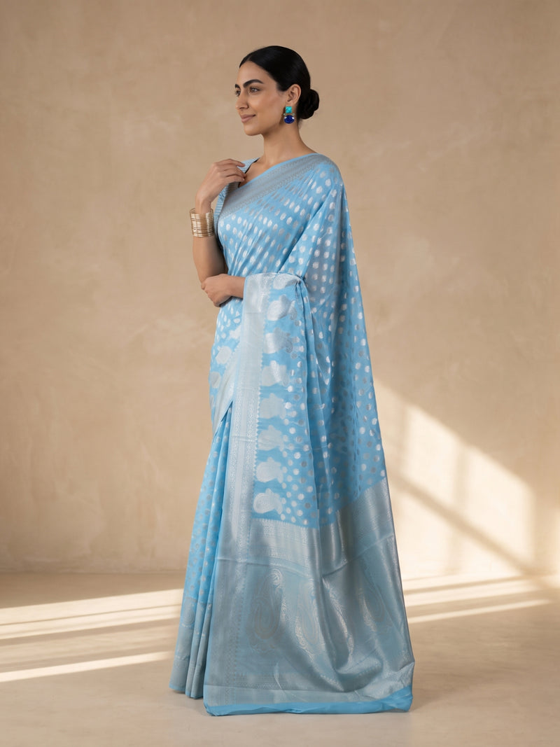 Sia Blue Cotton Saree