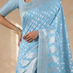 Sia Blue Cotton Saree