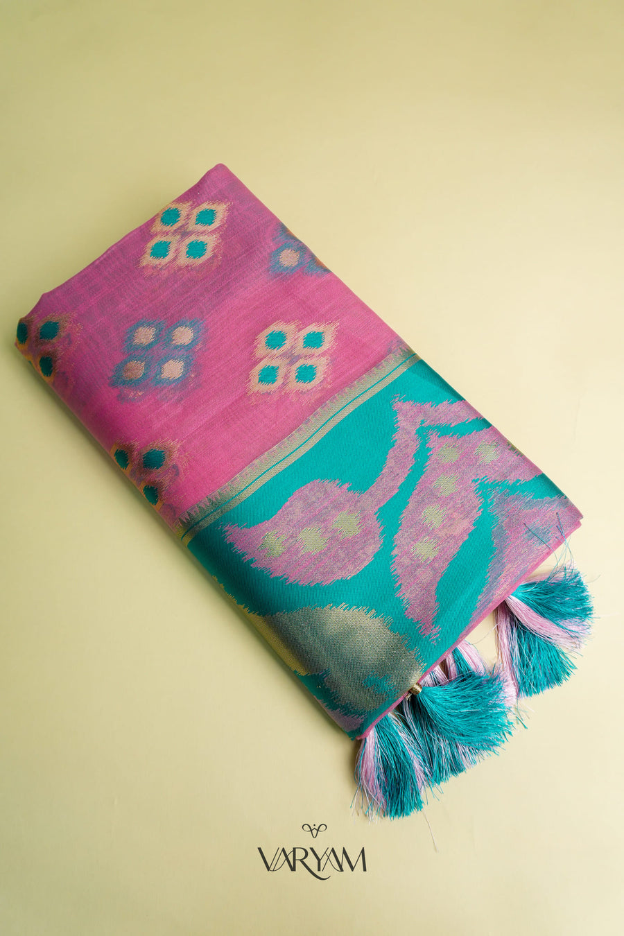 Patola Linen Pink Saree