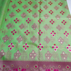 Patola Linen Green Saree