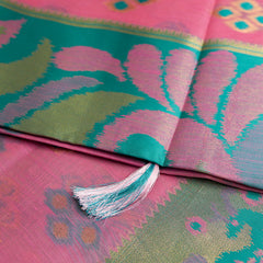 Patola Linen Pink Saree