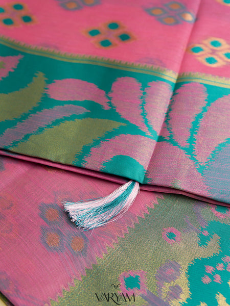 Patola Linen Pink Saree