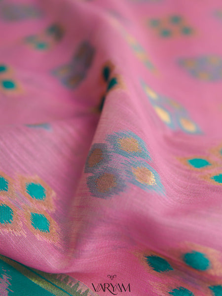 Patola Linen Pink Saree