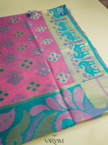 Patola Linen Pink Saree
