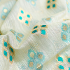 Patola Linen Cream Saree