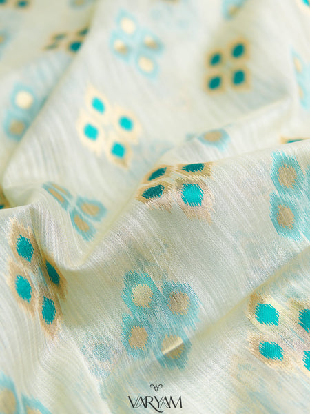 Patola Linen Cream Saree