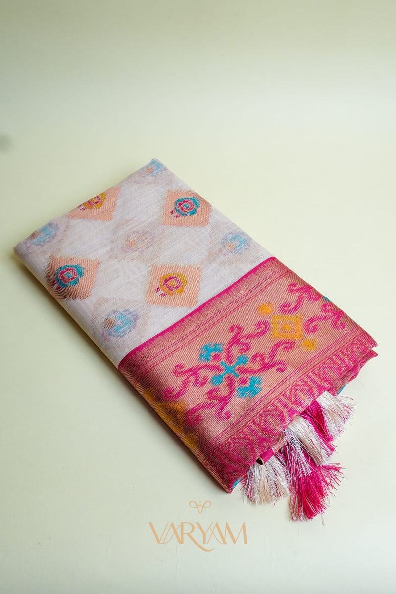 Kalista Linen Ice Pink Saree