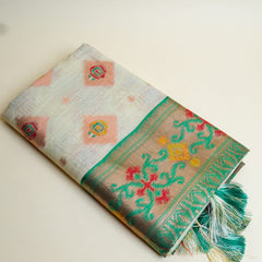 Kalista Linen Ice Green Saree