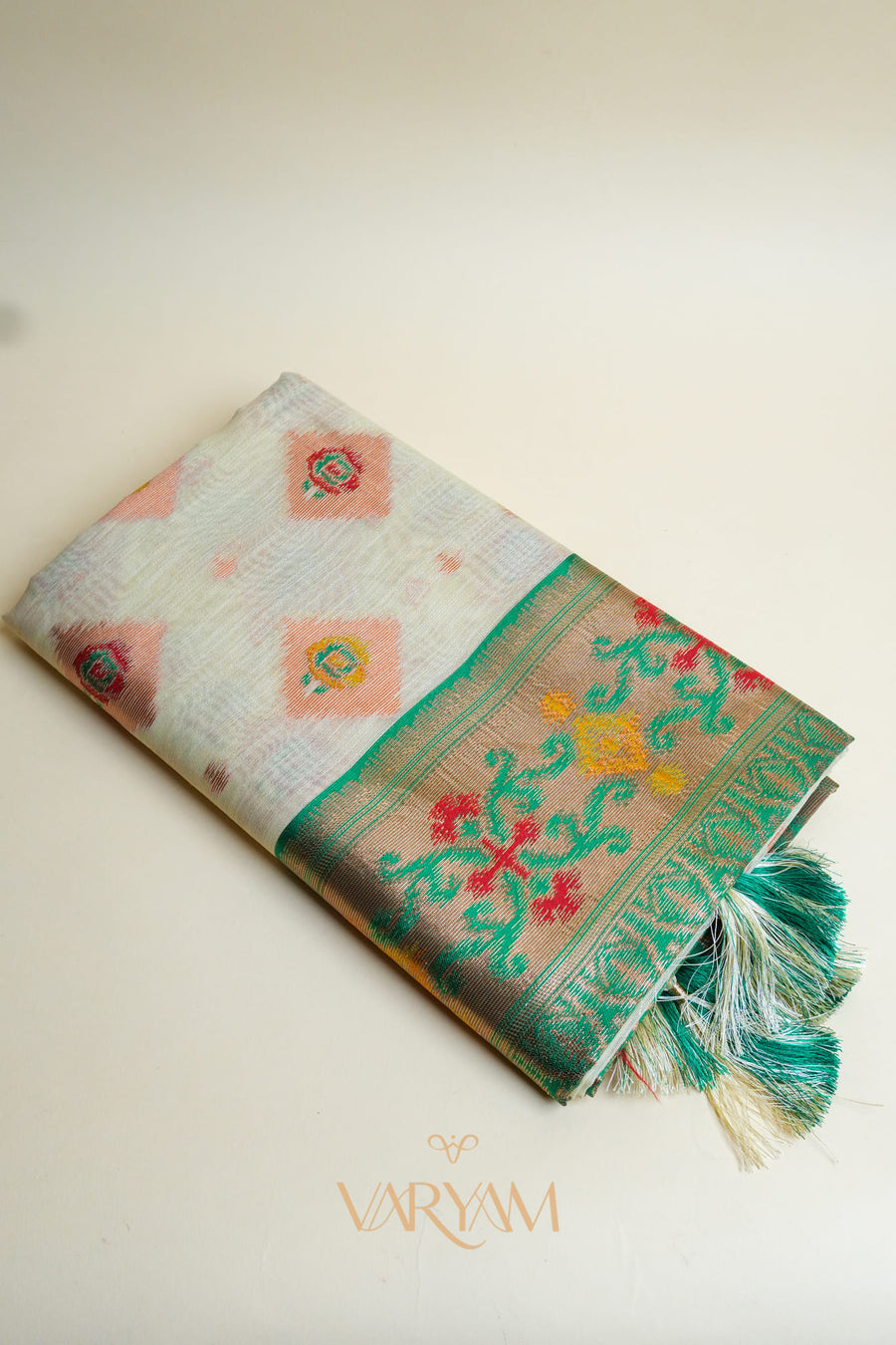 Kalista Linen Ice Green Saree