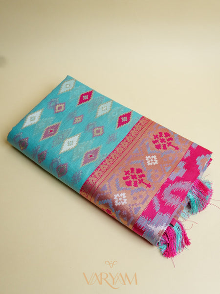 Monalisa Linen Blue Saree