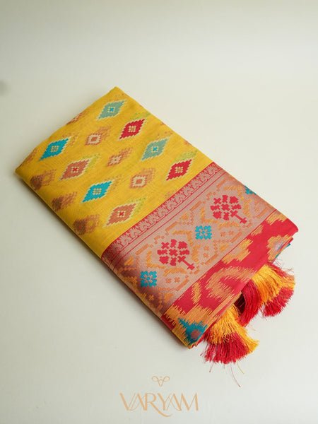 Monalisa Linen Yellow Saree