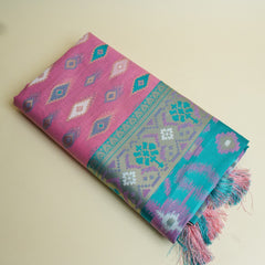 Monalisa Linen Pink Saree