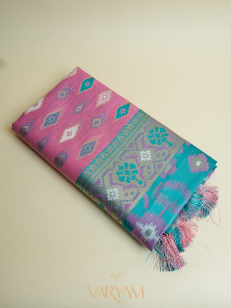 Monalisa Linen Pink Saree