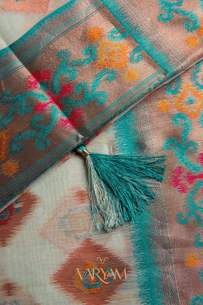 Kalista Linen Ice Blue Saree