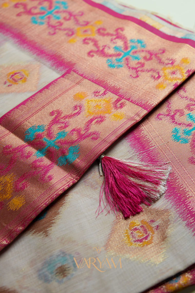 Kalista Linen Ice Pink Saree